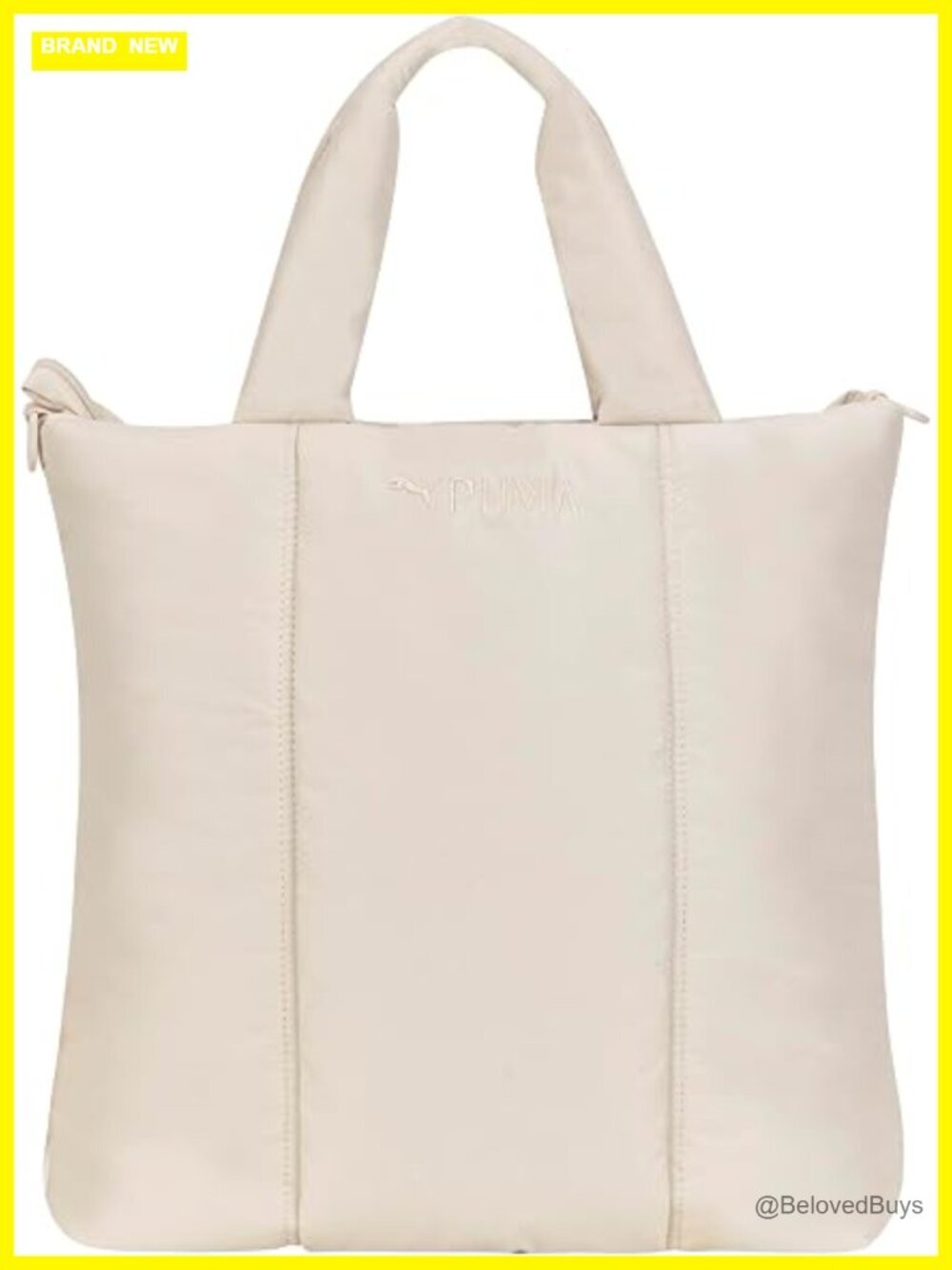 PUMA Puffer Tote Satchel with Zip Pockets & Removable Strap